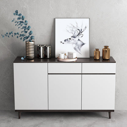 2 Drawers Wood Doors Sideboard Modern 33.5" High Side Board for Kitchen Black Clearhalo 'buffet_sideboard' 'Buffets & Sideboards' 'Furniture' 'furniture_buffet_sideboard' 'Kitchen & Dining Furniture' 4949252