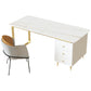 Metal Base Writing Desk Glam Style Office Desk with 3-drawer Clearhalo 'Furniture' 'furniture_office_desk' 'Office Desks' 'Office Furniture' 'office_desk' 4950183