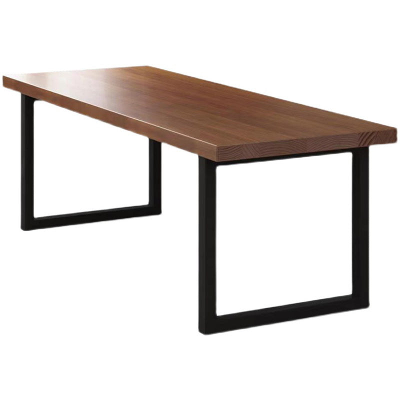 Rectangular Solid Wood Desk with Pine Wood Top and Black Legs Clearhalo 'Furniture' 'furniture_office_desk' 'Office Desks' 'Office Furniture' 'office_desk' 4950199