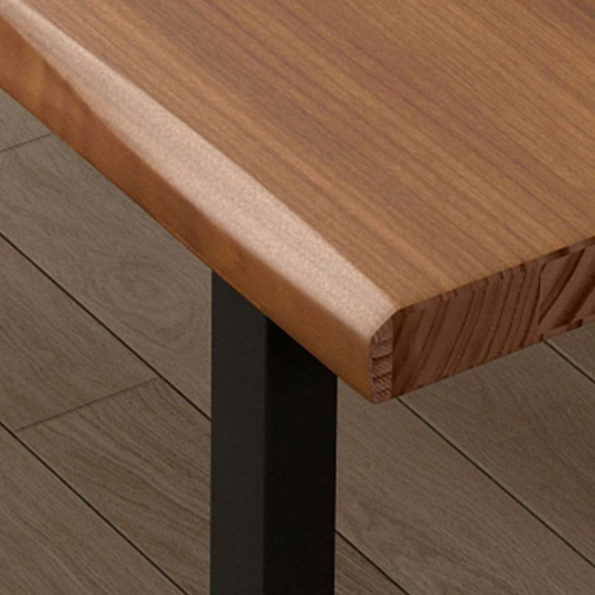 Rectangular Solid Wood Desk with Pine Wood Top and Black Legs Clearhalo 'Furniture' 'furniture_office_desk' 'Office Desks' 'Office Furniture' 'office_desk' 4950200