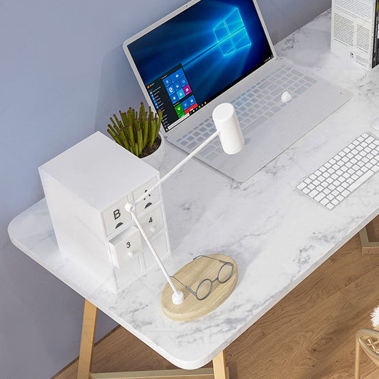 Glam Style Office Desk Artificial Marble Study Room and Office Writing Desk Clearhalo 'Furniture' 'furniture_office_desk' 'Office Desks' 'Office Furniture' 'office_desk' 4950229