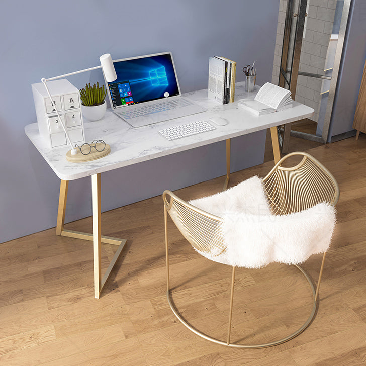 Glam Style Office Desk Artificial Marble Study Room and Office Writing Desk Clearhalo 'Furniture' 'furniture_office_desk' 'Office Desks' 'Office Furniture' 'office_desk' 4950233