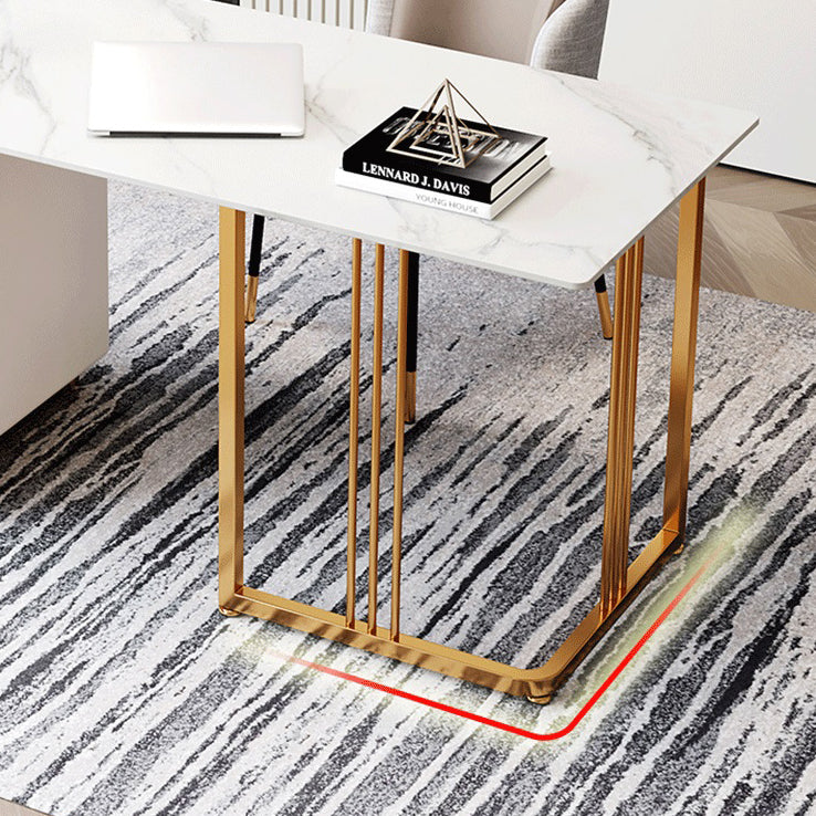 Glam Style Writing Desk Study Room Office Desk with 3-drawer Clearhalo 'Furniture' 'furniture_office_desk' 'Office Desks' 'Office Furniture' 'office_desk' 4950257