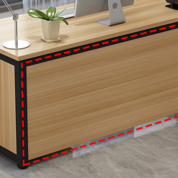 Rectangular Modern Computer Desk Manufactured Wood Desk with Locking Drawer Clearhalo 'Furniture' 'furniture_office_desk' 'Office Desks' 'Office Furniture' 'office_desk' 4950274