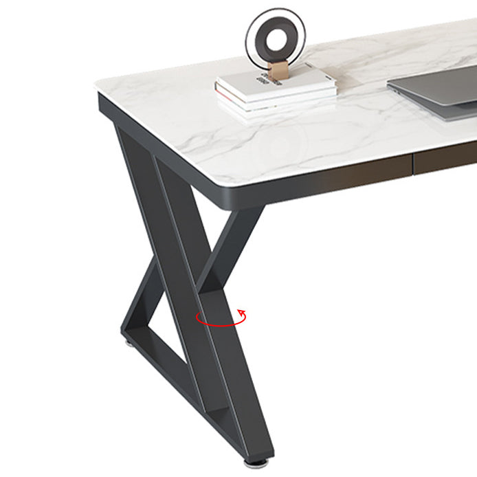 Glam Style Writing Desk Curve Office Study Room Desk with 1-drawer Clearhalo 'Furniture' 'furniture_office_desk' 'Office Desks' 'Office Furniture' 'office_desk' 4950287