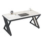 Glam Style Writing Desk Curve Office Study Room Desk with 1-drawer Black White Clearhalo 'Furniture' 'furniture_office_desk' 'Office Desks' 'Office Furniture' 'office_desk' 4950289