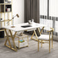 Rectangular Sintered Stone Desk with Gold Legs in Modern Style Clearhalo 'Furniture' 'furniture_office_desk' 'Office Desks' 'Office Furniture' 'office_desk' 4950309