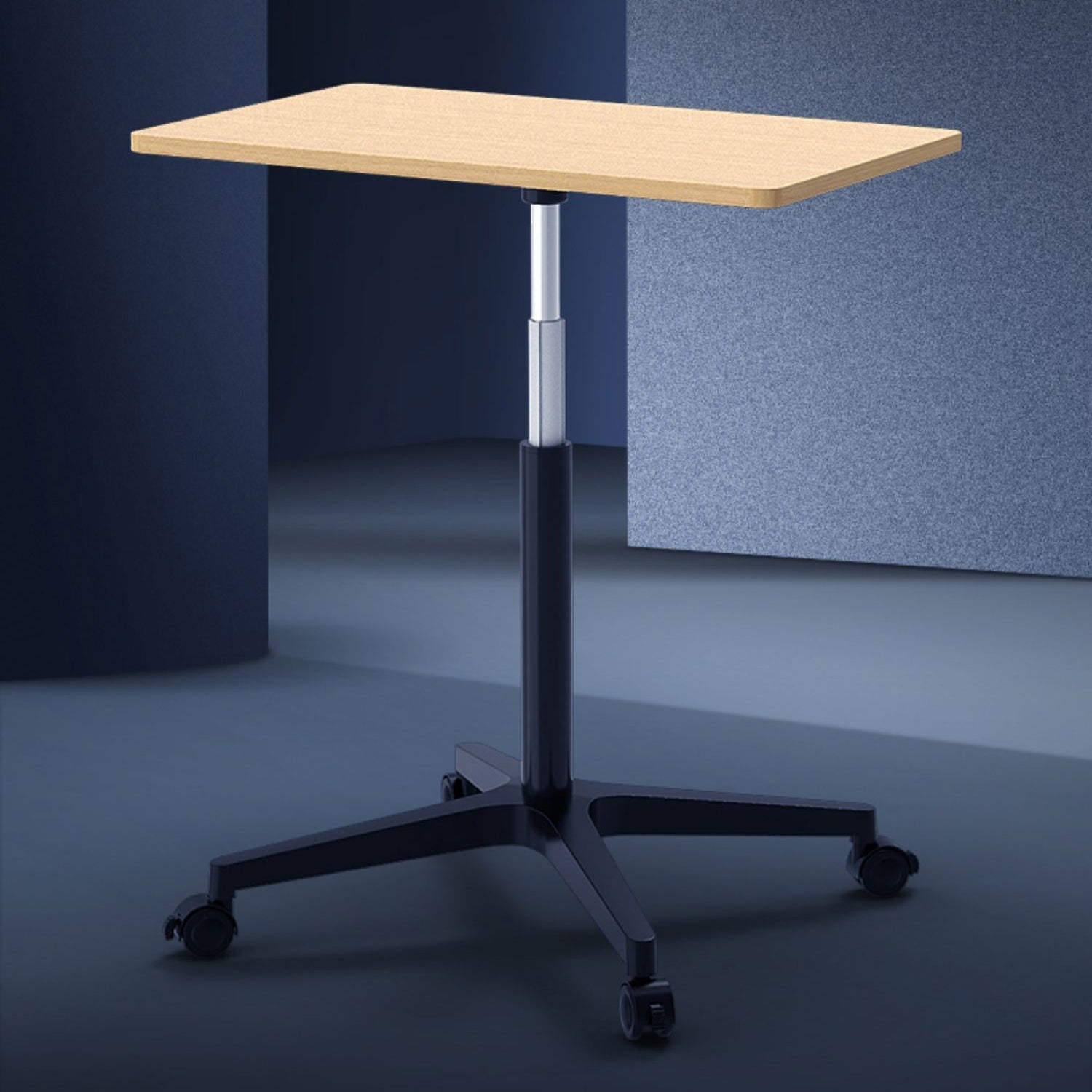 Rectangular Standing Desk Manufactured Wood Adjustable Desk with Caster Wheels Clearhalo 'Furniture' 'furniture_office_desk' 'Office Desks' 'Office Furniture' 'office_desk' 4950325