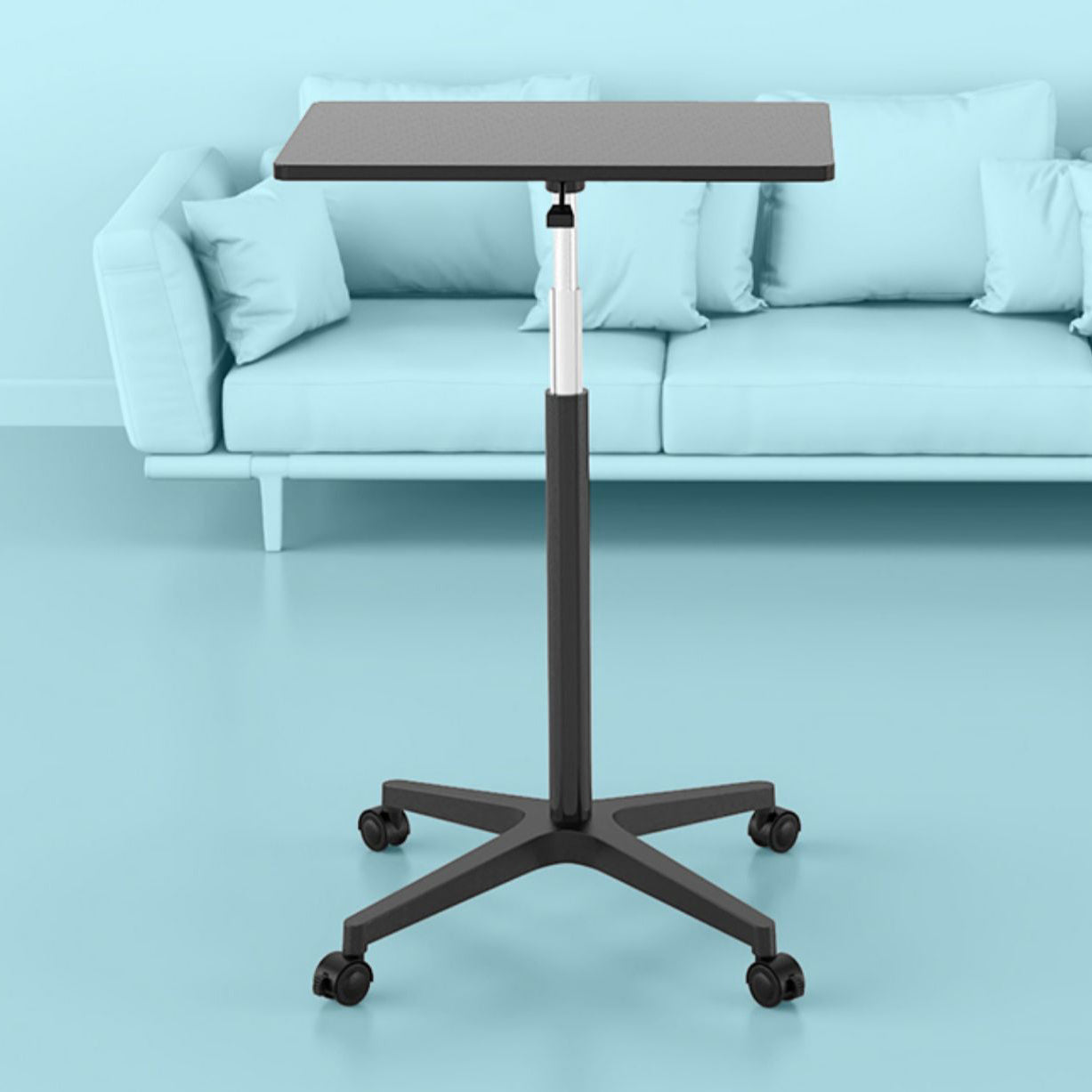 Rectangular Standing Desk Manufactured Wood Adjustable Desk with Caster Wheels Clearhalo 'Furniture' 'furniture_office_desk' 'Office Desks' 'Office Furniture' 'office_desk' 4950328