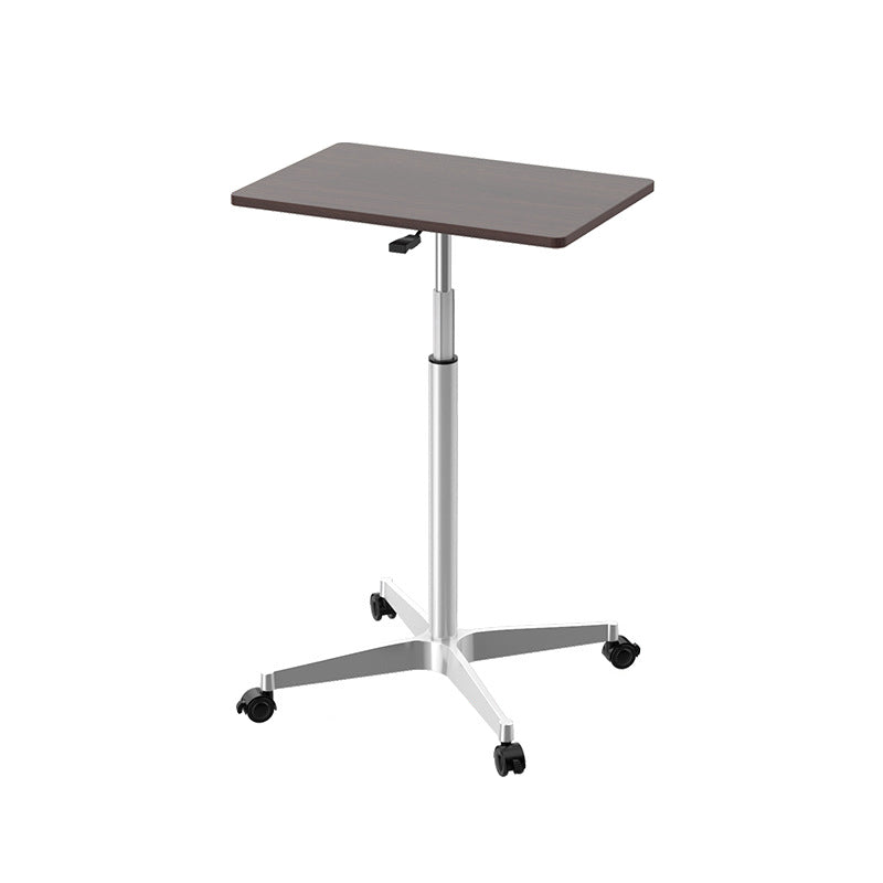 Rectangular Standing Desk Manufactured Wood Adjustable Desk with Caster Wheels White-Brown Clearhalo 'Furniture' 'furniture_office_desk' 'Office Desks' 'Office Furniture' 'office_desk' 4950331