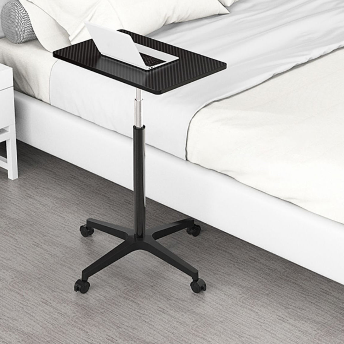 Rectangular Standing Desk Manufactured Wood Adjustable Desk with Caster Wheels Clearhalo 'Furniture' 'furniture_office_desk' 'Office Desks' 'Office Furniture' 'office_desk' 4950337