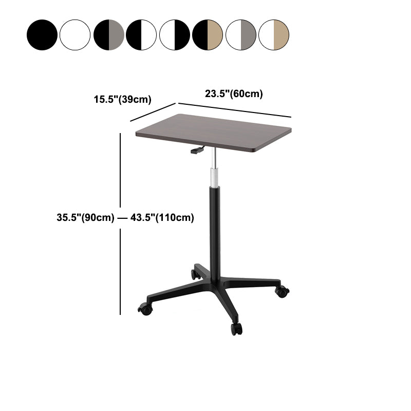 Rectangular Standing Desk Manufactured Wood Adjustable Desk with Caster Wheels Clearhalo 'Furniture' 'furniture_office_desk' 'Office Desks' 'Office Furniture' 'office_desk' 4950340