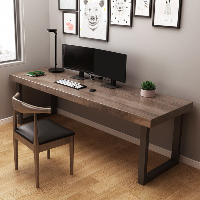 Contemporary Style Writing Desk Solid Wood Rectangular Home and Office Desk 63"L x 27.6"W x 29.5"H Clearhalo 'furn' 'furn_office_desk' 'Furniture' 'furniture_office_desk' 'Office Desks' 'Office Furniture' 'office_desk' 4950341