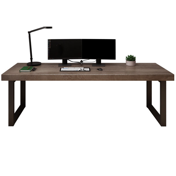 Contemporary Style Writing Desk Solid Wood Rectangular Home and Office Desk 86.6"L x 31.5"W x 29.5"H Clearhalo 'furn' 'furn_office_desk' 'Furniture' 'furniture_office_desk' 'Office Desks' 'Office Furniture' 'office_desk' 4950345