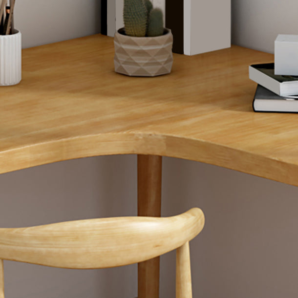 Modern Style Office Desk L-Shaped Solid Wood Brown Home Writing Desk Clearhalo 'Furniture' 'furniture_office_desk' 'Office Desks' 'Office Furniture' 'office_desk' 4950386