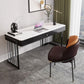 Contemporary Curved Writing Desk Stone Office Desk with Drawer Black White Clearhalo 'Furniture' 'furniture_office_desk' 'Office Desks' 'Office Furniture' 'office_desk' 4950398