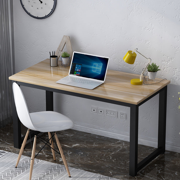 Industrial Style Office Desk Home Writing Artificial Wood Rectangular Desk Black Clearhalo 'Furniture' 'furniture_office_desk' 'Office Desks' 'Office Furniture' 'office_desk' 4950409