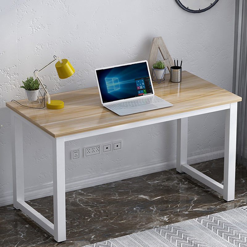 Industrial Style Office Desk Home Writing Artificial Wood Rectangular Desk White Clearhalo 'Furniture' 'furniture_office_desk' 'Office Desks' 'Office Furniture' 'office_desk' 4950410