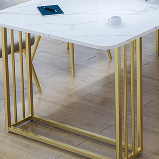 Glam Style Marble Writing Desk Rectangular Sled Base Office Desk Clearhalo 'Furniture' 'furniture_office_desk' 'Office Desks' 'Office Furniture' 'office_desk' 4950426