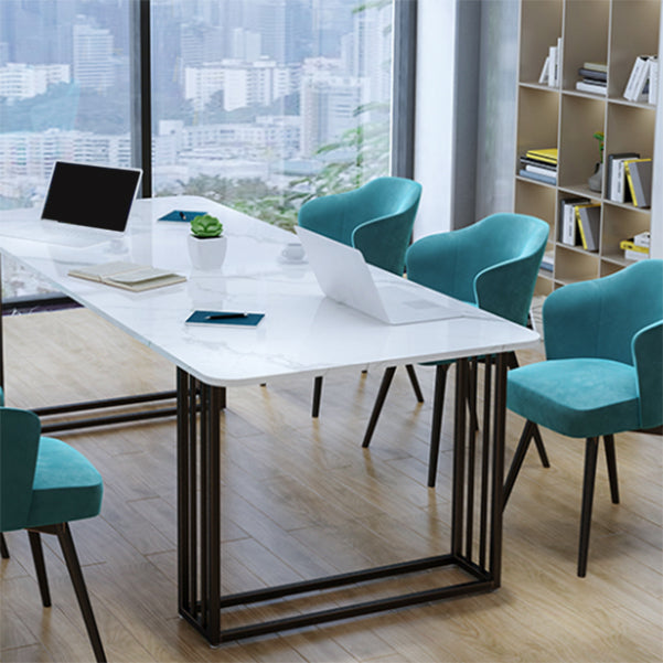 Glam Style Marble Writing Desk Rectangular Sled Base Office Desk Clearhalo 'Furniture' 'furniture_office_desk' 'Office Desks' 'Office Furniture' 'office_desk' 4950428