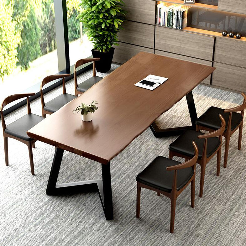 Solid Wood Work Table Free Form Home Office Modern Writing Desk 78.7"L x 31.5"W x 29.5"H Clearhalo 'Furniture' 'furniture_office_desk' 'Office Desks' 'Office Furniture' 'office_desk' 4950444