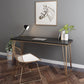 Glam Style Hairpin Writing Desk Rectangular Solid Wood Office Desk Black-Gold 39"L x 18"W x 30"H Clearhalo 'Furniture' 'furniture_office_desk' 'Office Desks' 'Office Furniture' 'office_desk' 4950457