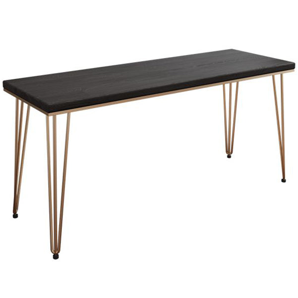 Glam Style Hairpin Writing Desk Rectangular Solid Wood Office Desk Black-Gold Clearhalo 'Furniture' 'furniture_office_desk' 'Office Desks' 'Office Furniture' 'office_desk' 4950461