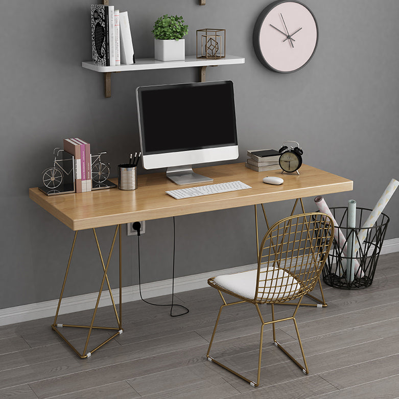 Contemporary Rectangular Writing Desk Pine Solid Wood Office Desk Natural Clearhalo 'Furniture' 'furniture_office_desk' 'Office Desks' 'Office Furniture' 'office_desk' 4950472