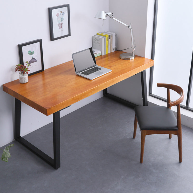 Solid Wood Rectangular Work Table Fixed Home Office Modern Writing Desk 70.9"L x 31.5"W x 29.5"H Clearhalo 'Furniture' 'furniture_office_desk' 'Office Desks' 'Office Furniture' 'office_desk' 4950499