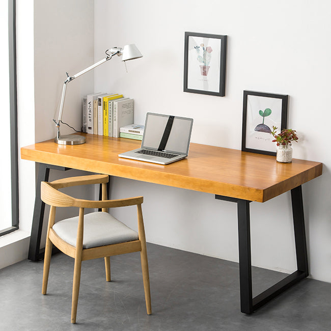 Solid Wood Rectangular Work Table Fixed Home Office Modern Writing Desk Clearhalo 'Furniture' 'furniture_office_desk' 'Office Desks' 'Office Furniture' 'office_desk' 4950506