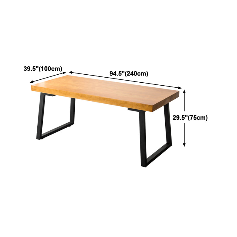 Solid Wood Rectangular Work Table Fixed Home Office Modern Writing Desk Clearhalo 'Furniture' 'furniture_office_desk' 'Office Desks' 'Office Furniture' 'office_desk' 4950515