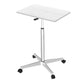 Modern Style Wooden Office Desk Rectangular Adjustable Desk with Caster Wheels White-Silver Clearhalo 'Furniture' 'furniture_office_desk' 'Office Desks' 'Office Furniture' 'office_desk' 4950517