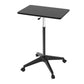 Modern Style Wooden Office Desk Rectangular Adjustable Desk with Caster Wheels Black Clearhalo 'Furniture' 'furniture_office_desk' 'Office Desks' 'Office Furniture' 'office_desk' 4950522