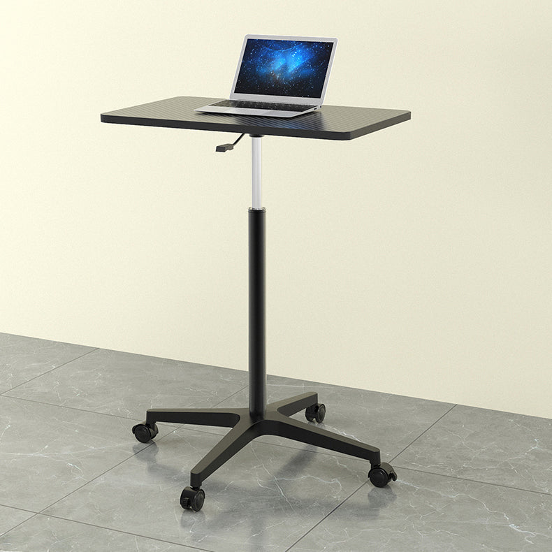 Modern Style Wooden Office Desk Rectangular Adjustable Desk with Caster Wheels Clearhalo 'Furniture' 'furniture_office_desk' 'Office Desks' 'Office Furniture' 'office_desk' 4950523