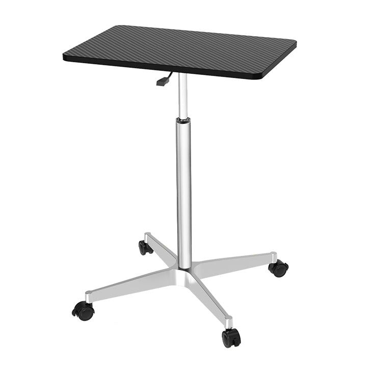 Modern Style Wooden Office Desk Rectangular Adjustable Desk with Caster Wheels Black-Silver Clearhalo 'Furniture' 'furniture_office_desk' 'Office Desks' 'Office Furniture' 'office_desk' 4950524
