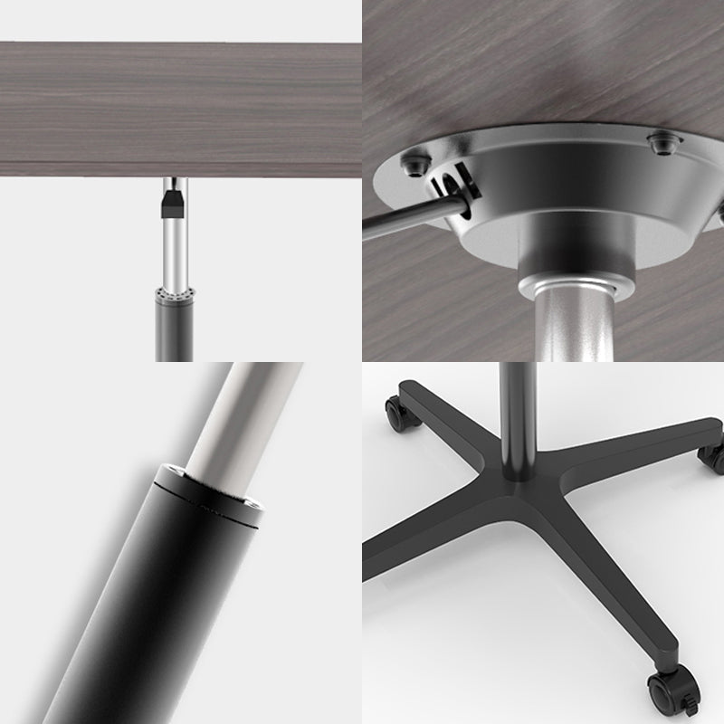 Modern Style Wooden Office Desk Rectangular Adjustable Desk with Caster Wheels Clearhalo 'Furniture' 'furniture_office_desk' 'Office Desks' 'Office Furniture' 'office_desk' 4950527