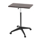 Modern Style Wooden Office Desk Rectangular Adjustable Desk with Caster Wheels Brown-Black Clearhalo 'Furniture' 'furniture_office_desk' 'Office Desks' 'Office Furniture' 'office_desk' 4950528