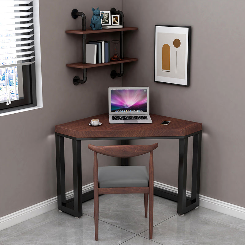 Modern Style Office Desk Solid Wood Home Use Writing Desk with Metal Legs Clearhalo 'Furniture' 'furniture_office_desk' 'Office Desks' 'Office Furniture' 'office_desk' 4950536