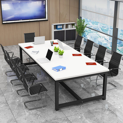 Industrial Style Home Writing Desk Bedroom Artificial Wood Rectangular Desk White Clearhalo 'Furniture' 'furniture_office_desk' 'Office Desks' 'Office Furniture' 'office_desk' 4950550