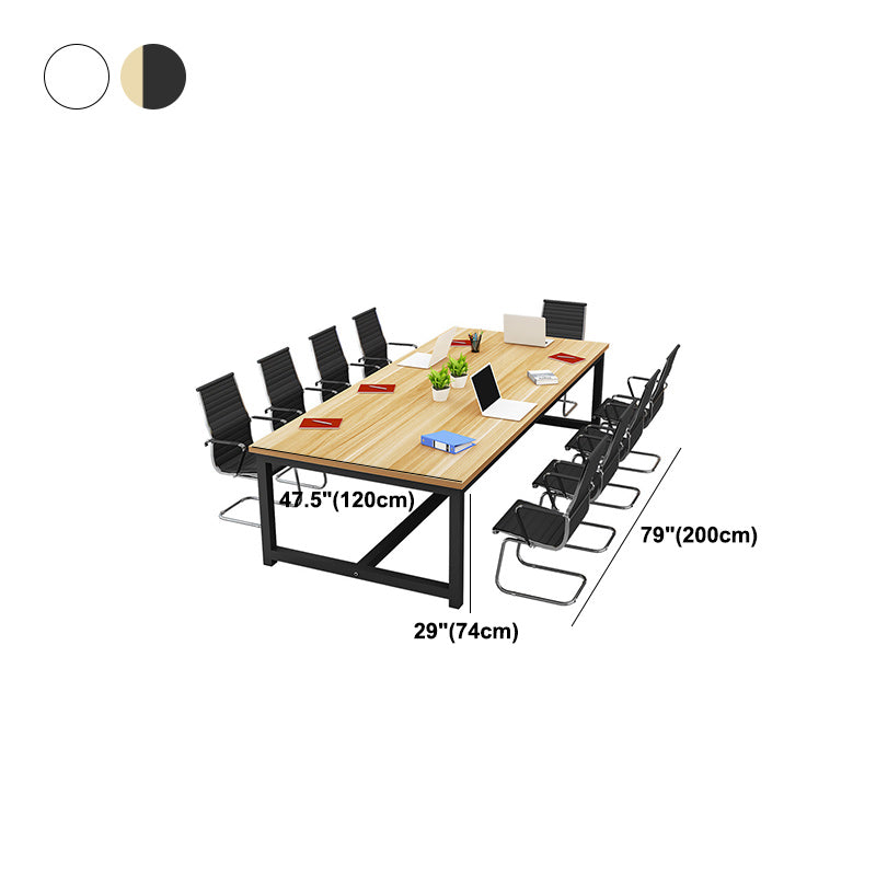 Industrial Style Home Writing Desk Bedroom Artificial Wood Rectangular Desk Clearhalo 'Furniture' 'furniture_office_desk' 'Office Desks' 'Office Furniture' 'office_desk' 4950555
