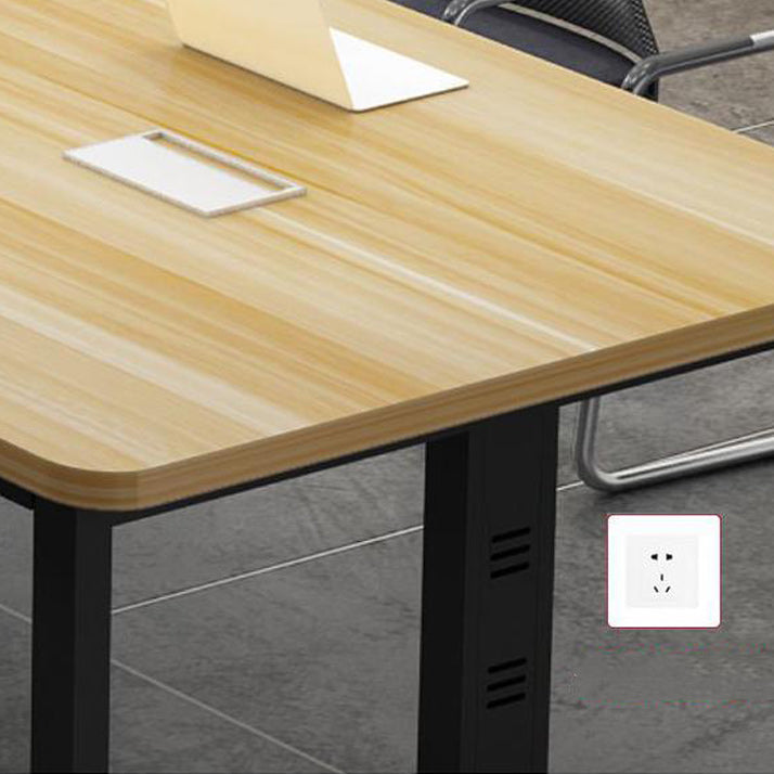 Industrial Style Home Writing Desk Office Conference Table Artificial Wood Desk Clearhalo 'Furniture' 'furniture_office_desk' 'Office Desks' 'Office Furniture' 'office_desk' 4950595