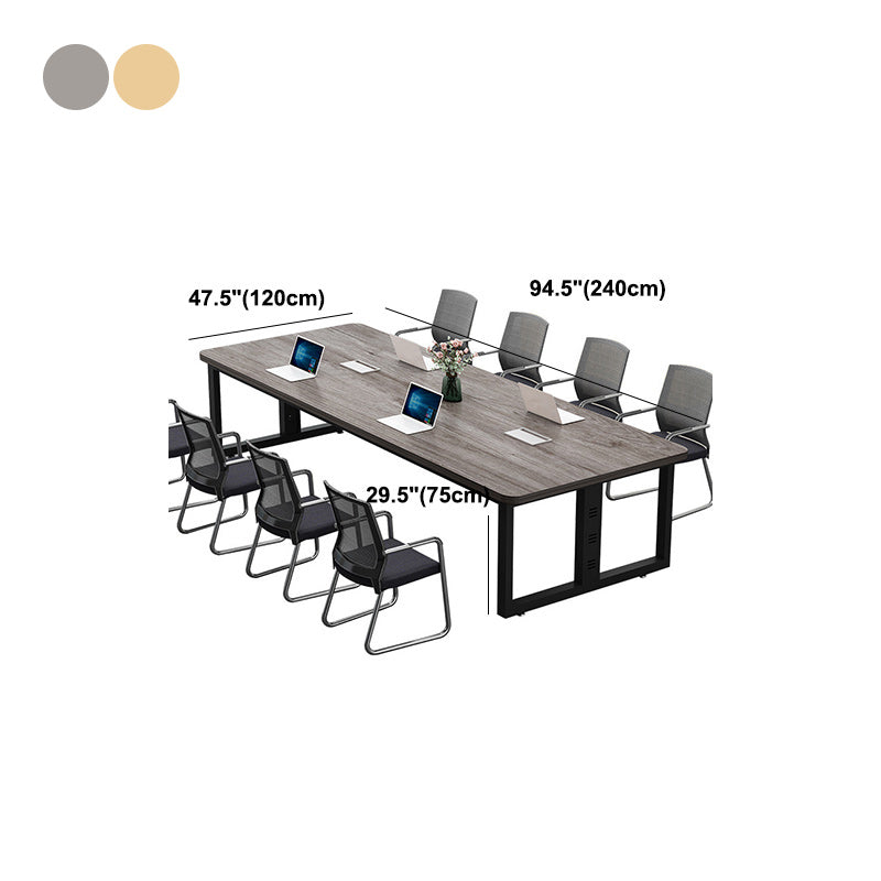 Industrial Style Home Writing Desk Office Conference Table Artificial Wood Desk Clearhalo 'Furniture' 'furniture_office_desk' 'Office Desks' 'Office Furniture' 'office_desk' 4950599