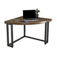 Modern Style Office Desk Solid Wood Home Use Desk with Metal Legs Sector Walnut Clearhalo 'Furniture' 'furniture_office_desk' 'Office Desks' 'Office Furniture' 'office_desk' 4950630