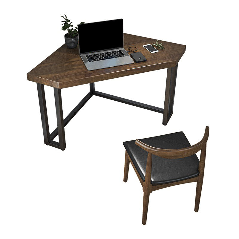 Modern Style Office Desk Solid Wood Home Use Desk with Metal Legs Clearhalo 'Furniture' 'furniture_office_desk' 'Office Desks' 'Office Furniture' 'office_desk' 4950631