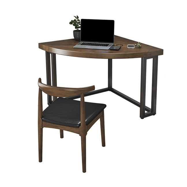 Modern Style Office Desk Solid Wood Home Use Desk with Metal Legs Clearhalo 'Furniture' 'furniture_office_desk' 'Office Desks' 'Office Furniture' 'office_desk' 4950632