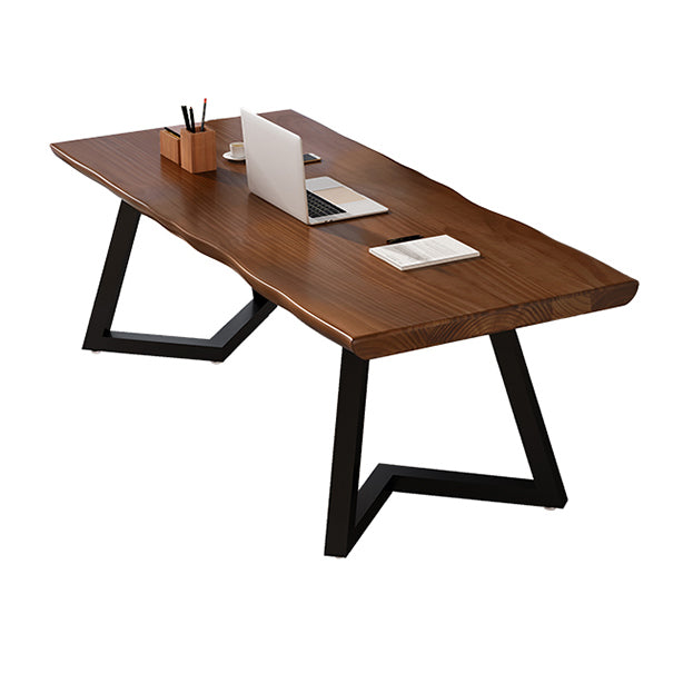 Modern Style Brown Top Office Desk Home Solid Wood Writing Desk Clearhalo 'Furniture' 'furniture_office_desk' 'Office Desks' 'Office Furniture' 'office_desk' 4950669