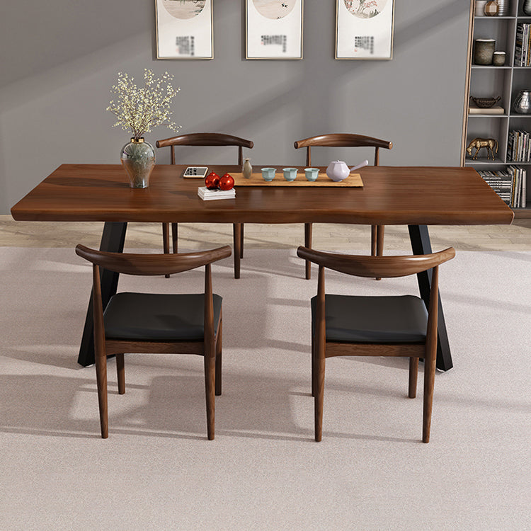 Modern Style Brown Top Office Desk Home Solid Wood Writing Desk Clearhalo 'Furniture' 'furniture_office_desk' 'Office Desks' 'Office Furniture' 'office_desk' 4950670