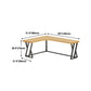 Modern Wooden Office Desk L-Shaped Home Desk with Metal Base Clearhalo 'Furniture' 'furniture_office_desk' 'Office Desks' 'Office Furniture' 'office_desk' 4950711