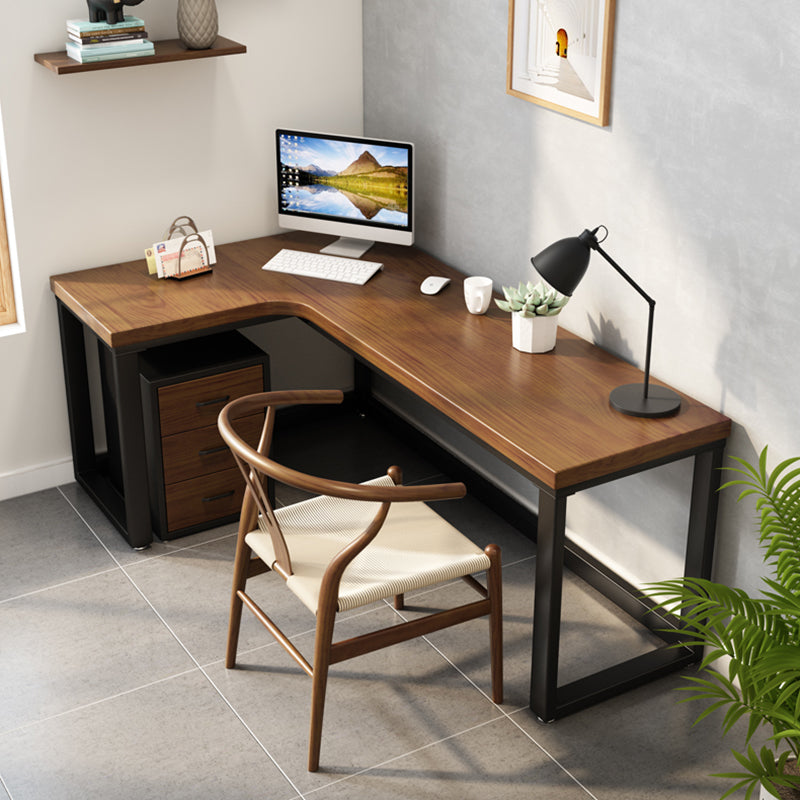 Solid Wood L-Shaped Writing Table Simplicity Fixed Work Desk Clearhalo 'Furniture' 'furniture_office_desk' 'Office Desks' 'Office Furniture' 'office_desk' 4950718