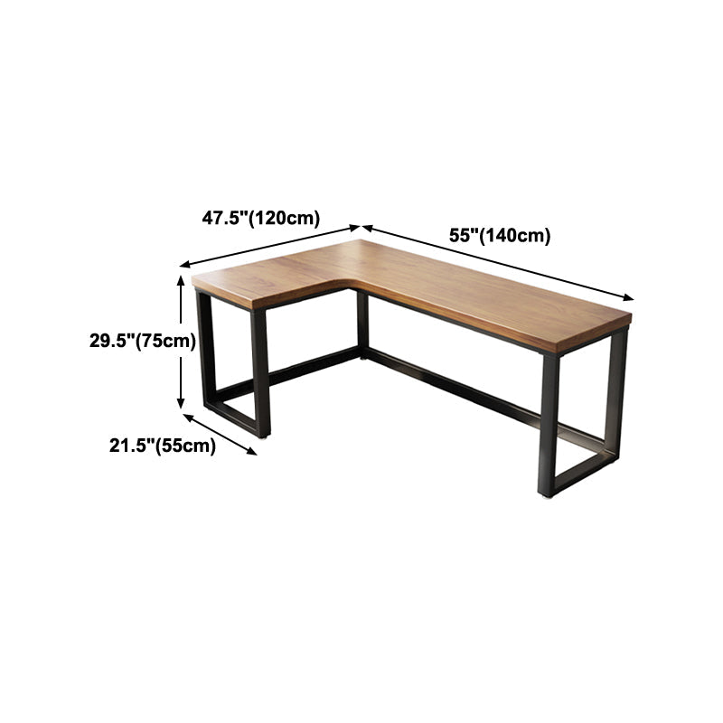 Solid Wood L-Shaped Writing Table Simplicity Fixed Work Desk Clearhalo 'Furniture' 'furniture_office_desk' 'Office Desks' 'Office Furniture' 'office_desk' 4950731
